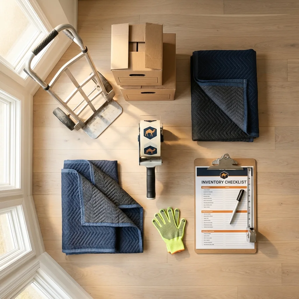 Professional moving supplies and packing materials layout for Many Farms residential relocations