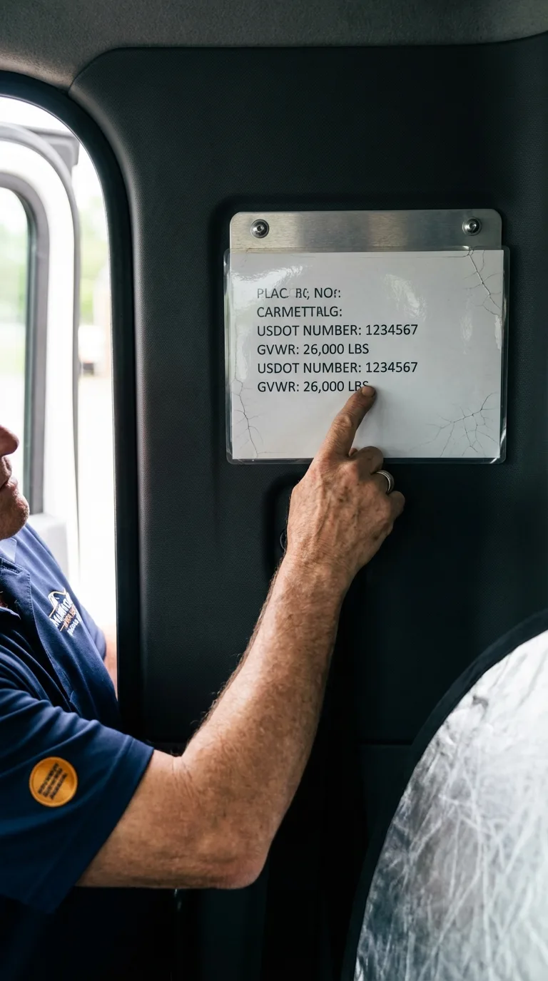 USDOT licensing placard verification in Many Farms